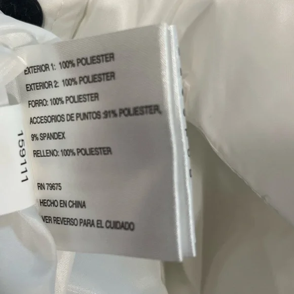 Michael Kors Hooded Puffer Jacket In White W/ Black Details New - Duplicate